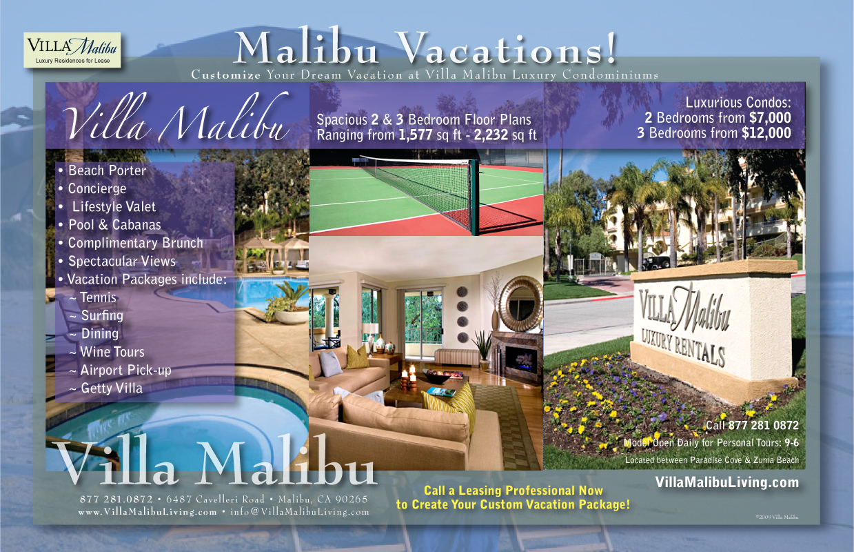 Villa Malibu online advertising